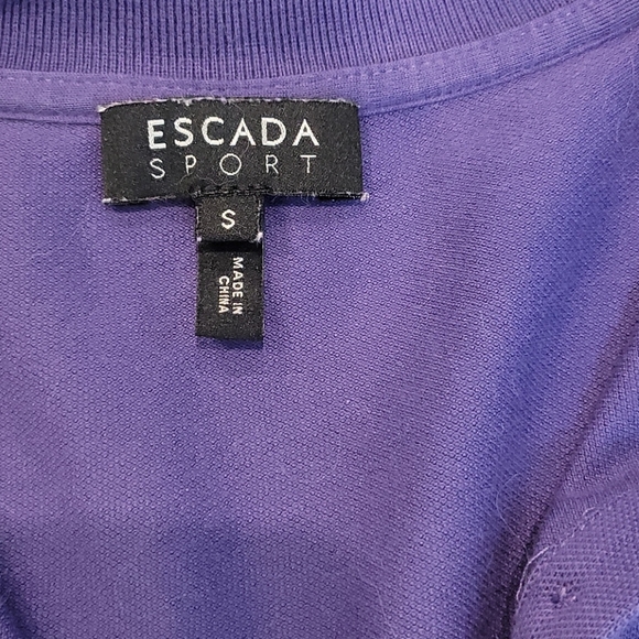 Escada Sport Purple Pique Cotton Polo Short Small - Picture 6 of 13